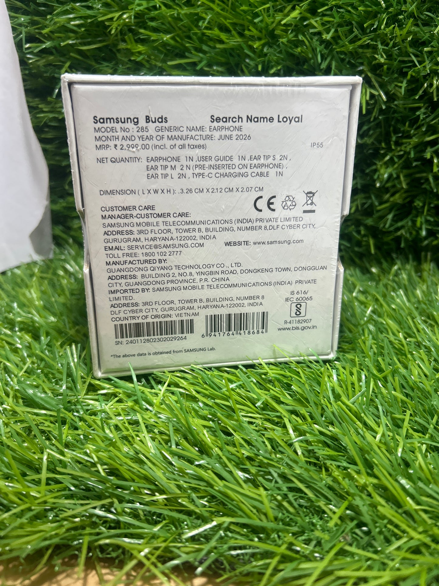 SAMSUMG Galaxy Buds 285 Hard Box Buds