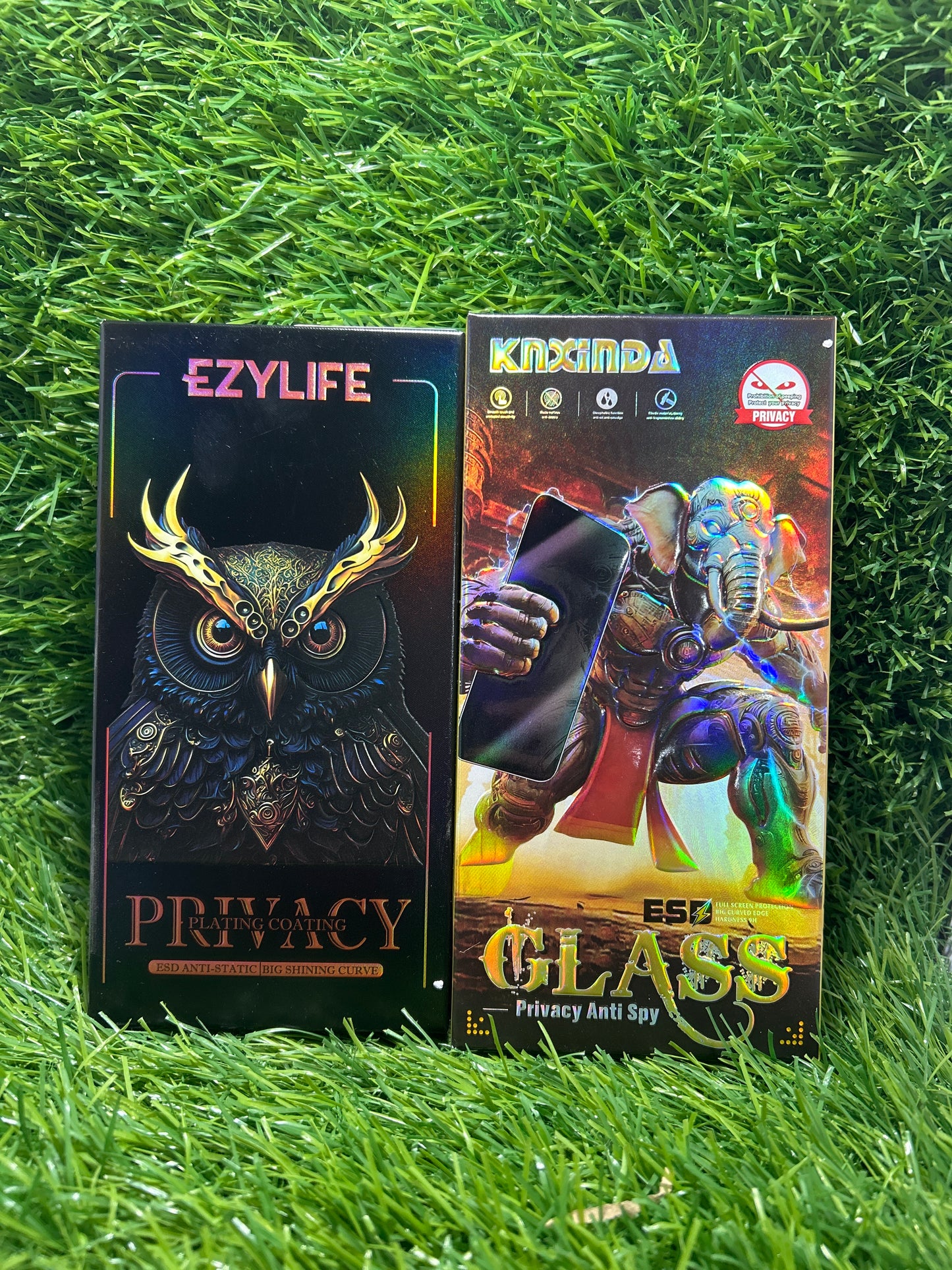 Knxinnda and EZY Life Privacy Anti Statics Temper Glass