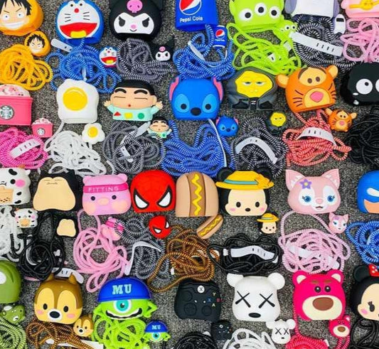 new cartoon mix charger case cover with 2 meter cable protector