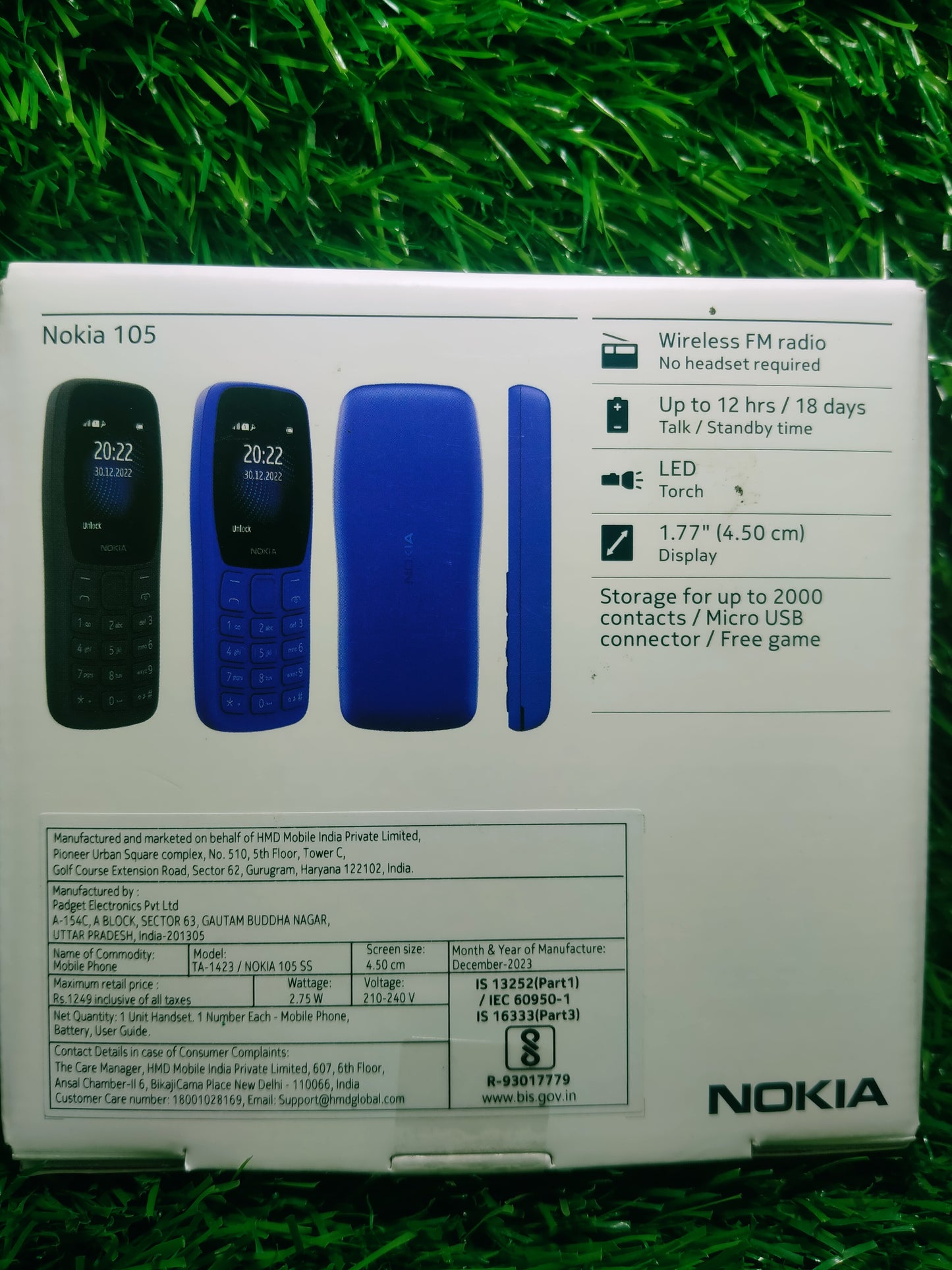 Nokia 105 classic single sim(no charger) mobile phone