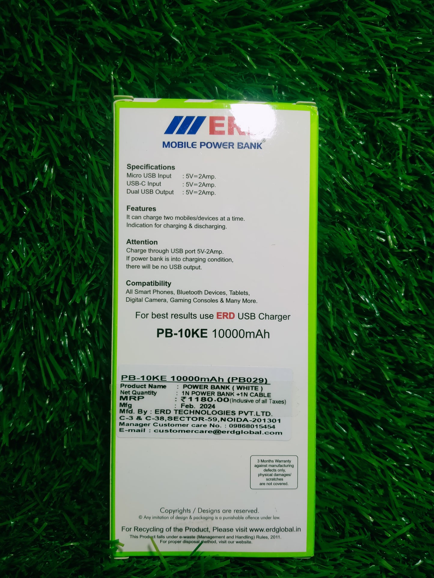 ERD PB-10KE 10000mAh powerbank/ Batterybank