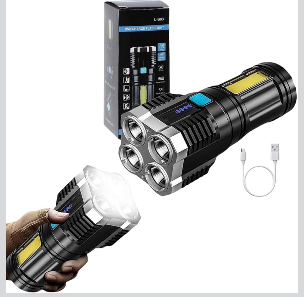 L-S03 Rechargeable Super Bright Portable Led Flashlight