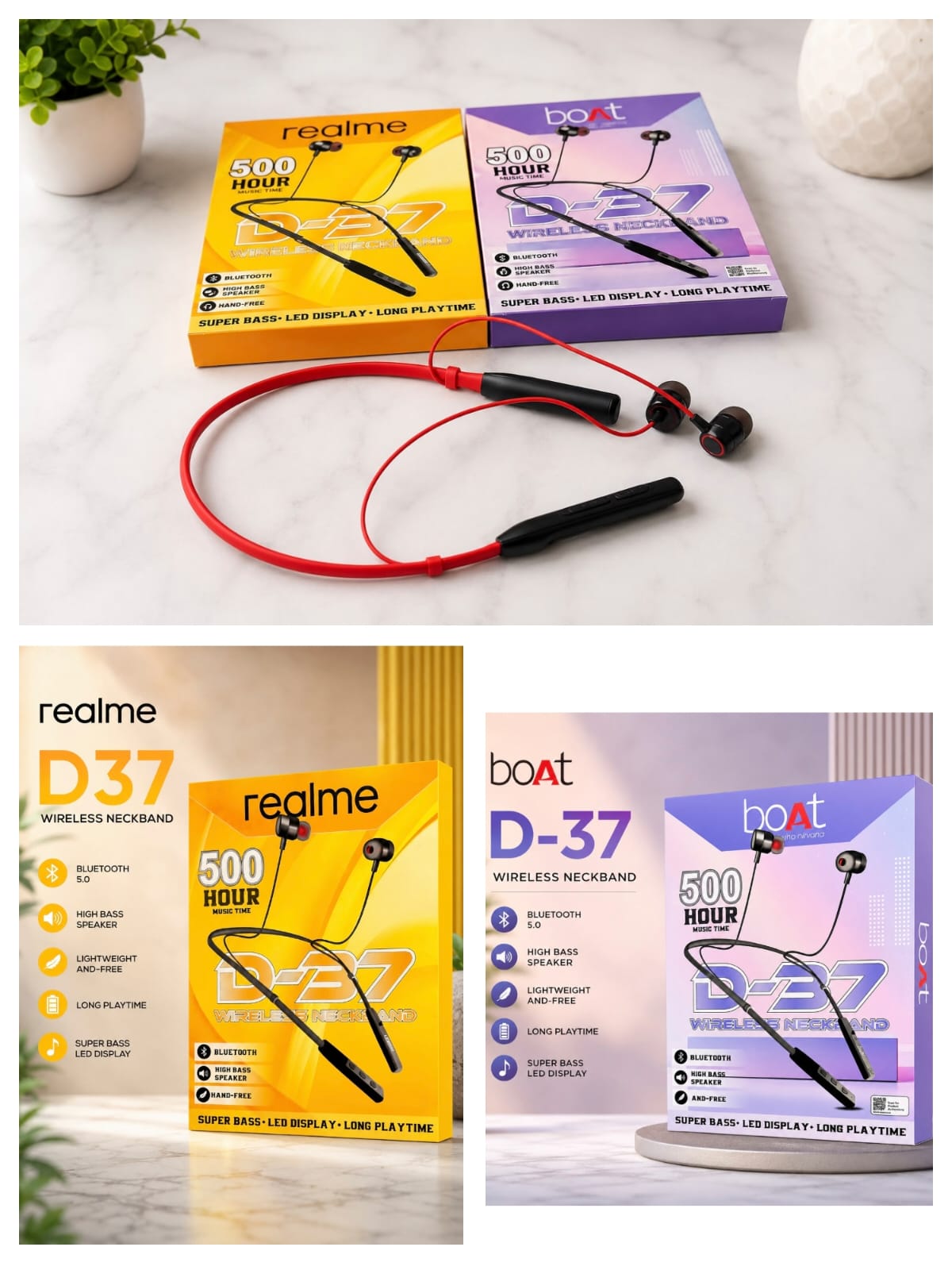Boat / Realme wireless stereo headset D37/38 Neckbands