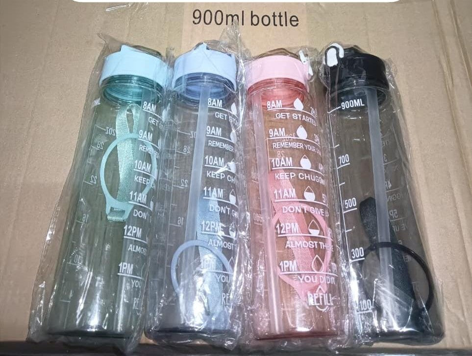 900ml Transparent Motivational Water Bottle