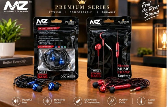MZ M113 Premium Series Strong Bass Stereo Earphone