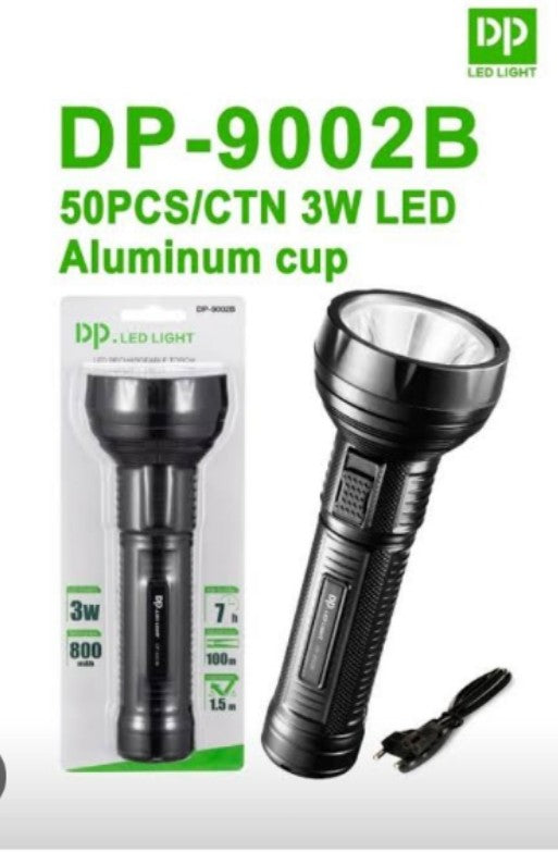 Plastic DP 9002B DP RECHARGEABLE TORCH LIGHT
