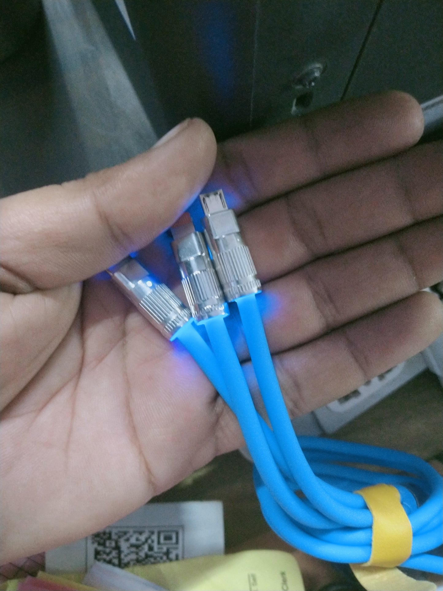 120W,6A, 3in1 ,led flash,metal braided cable