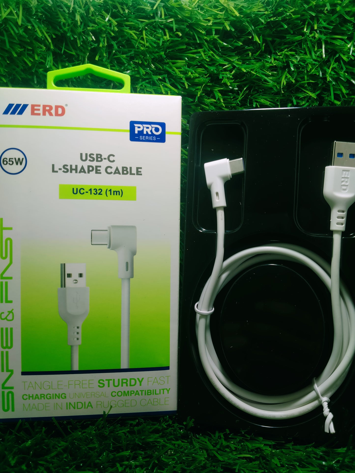 ERD UC-132 L SHAPE TYPE USB-C CABLE 65W high speed