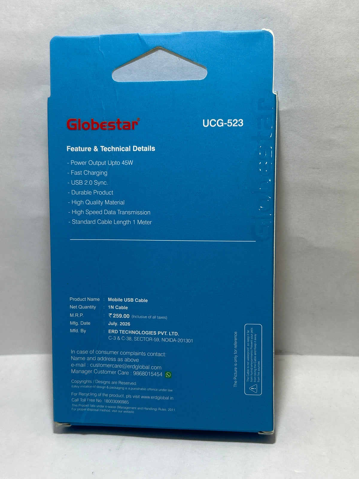 Globstar UCG-523 USB-A TO C DATA  PR 45W