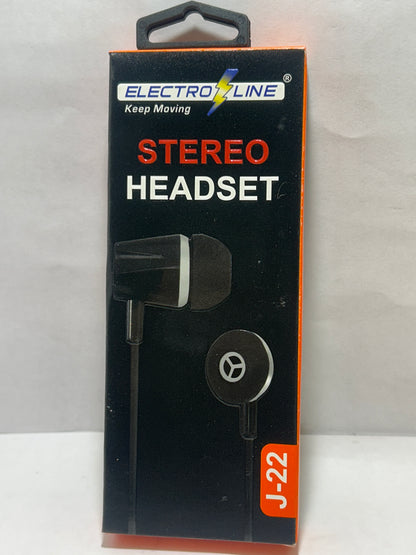 ELECTRO LINE J-22 STEREO HEADSET EARPHONES