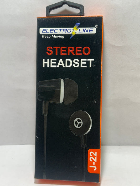 ELECTRO LINE J-22 STEREO HEADSET EARPHONES