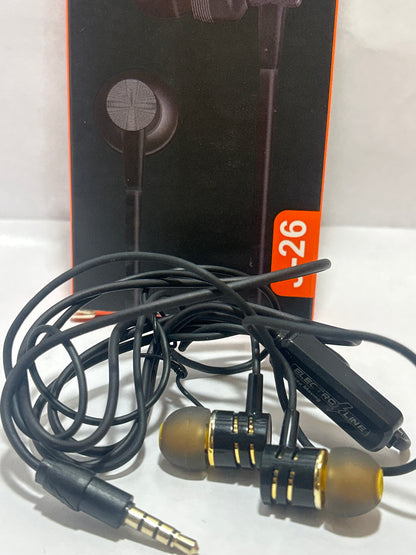 ELECTRO LINE J-26 STEREO WIRED HEADSET EARPHONES