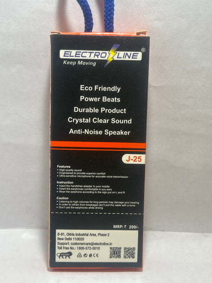 ELECTRO LINE J-25 STEREO HEADSET EARPHONES