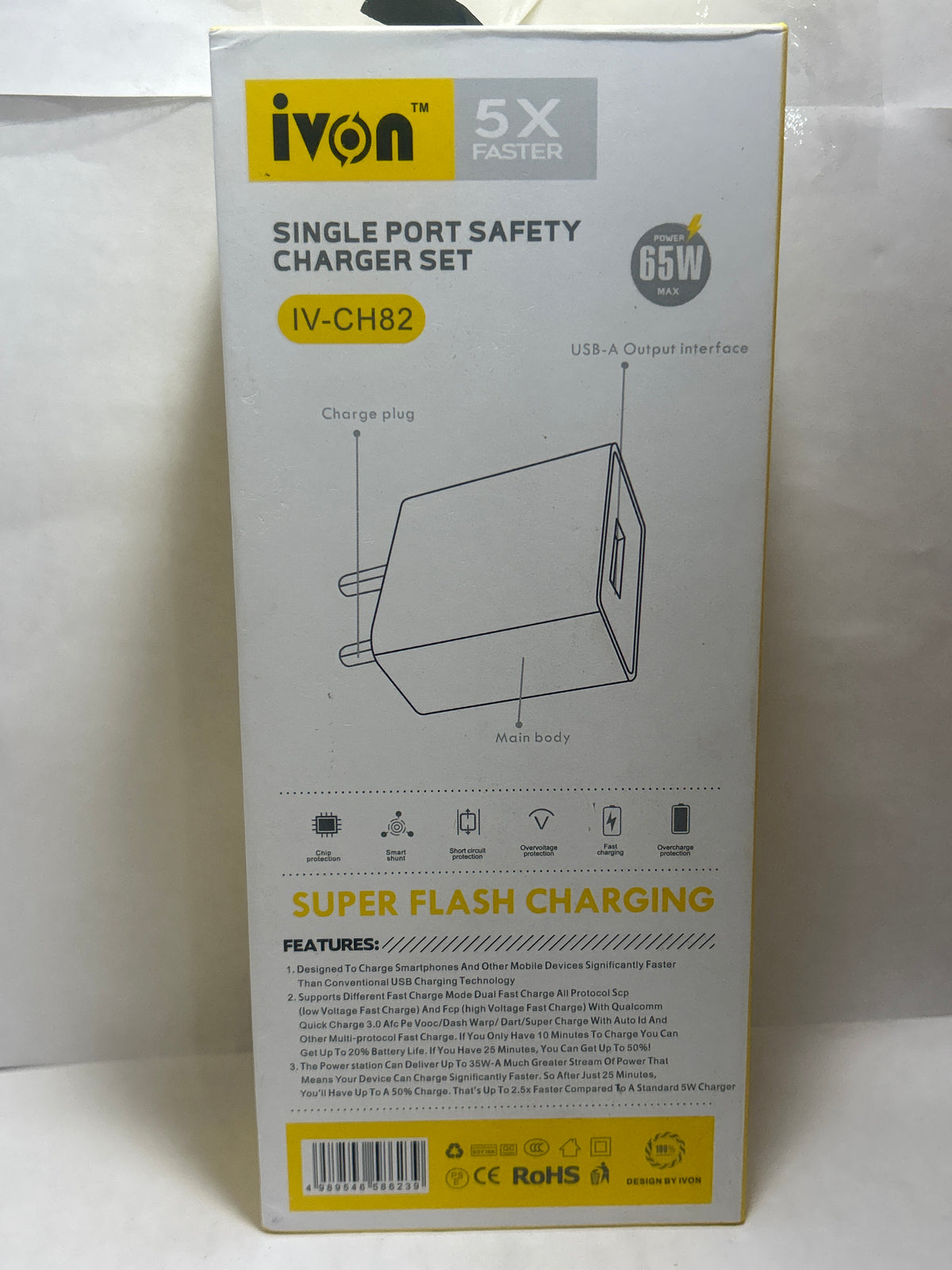 Ivon 65W Flash Fast Cherger (IV CH82 )
