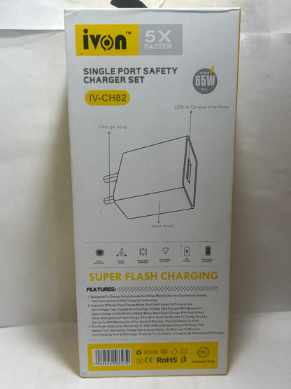 Ivon 65W Flash Fast Cherger (IV CH82 )