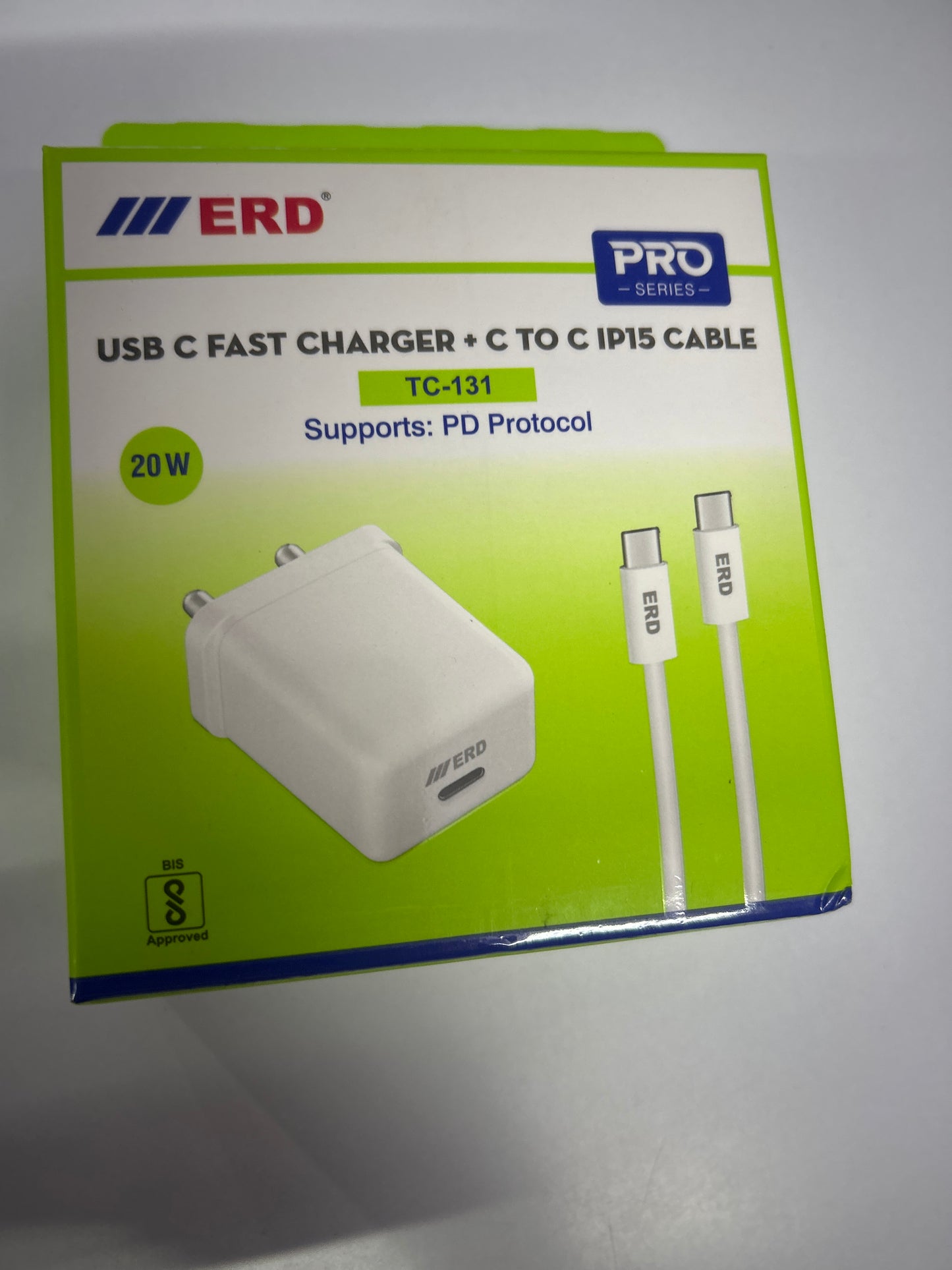 ERD TC-131 ,20W Charger + C TO C IP 15 PD Cable