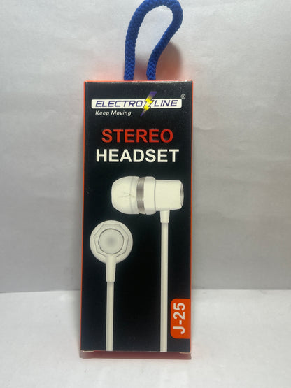ELECTRO LINE J-25 STEREO HEADSET EARPHONES