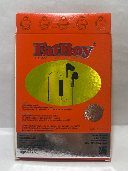 FATBOY MINUS-1  STEREO HEADSET EARPHONES