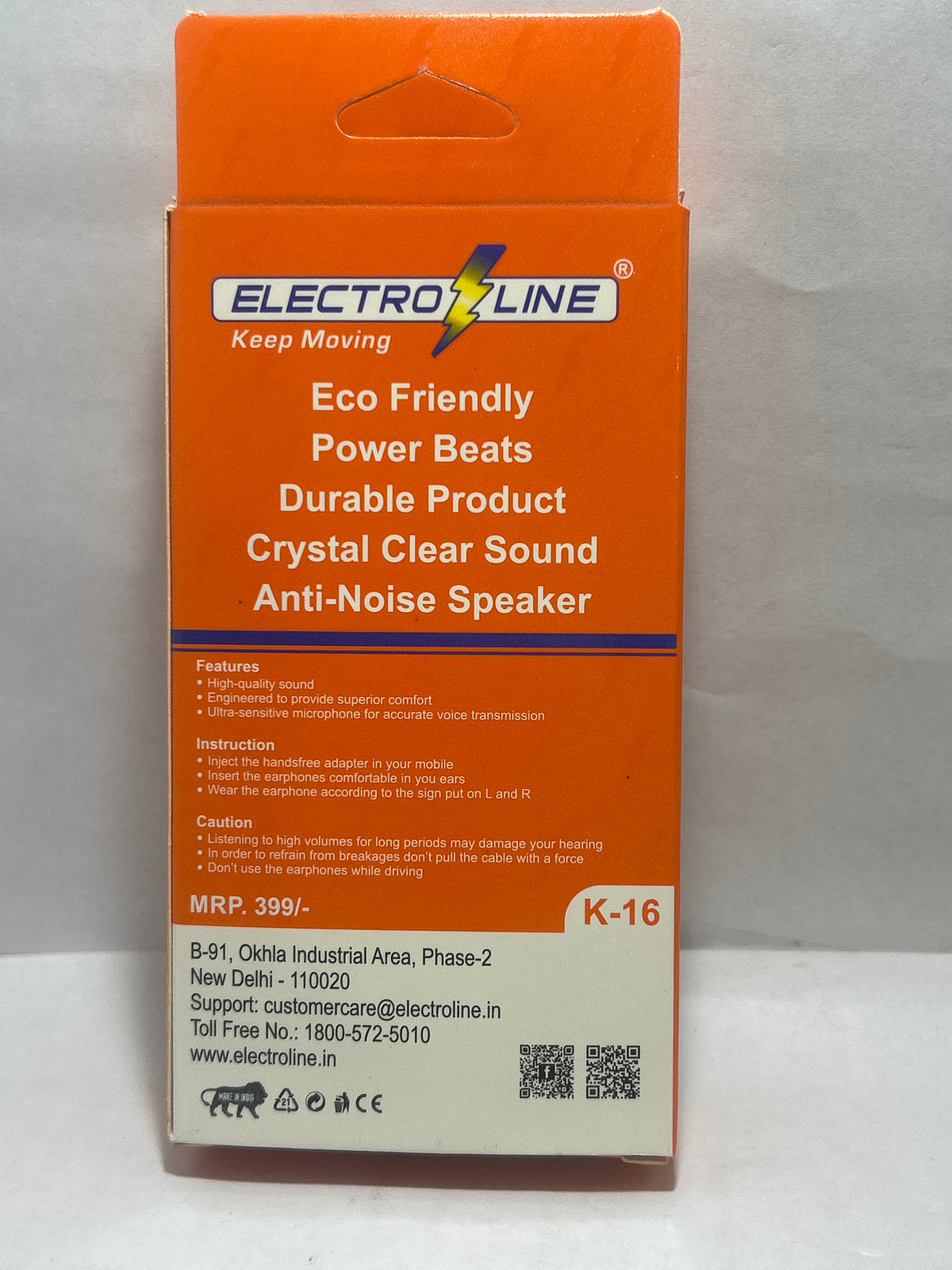ELECTRO LINE K-16 TRUE BEATS EARPHONES