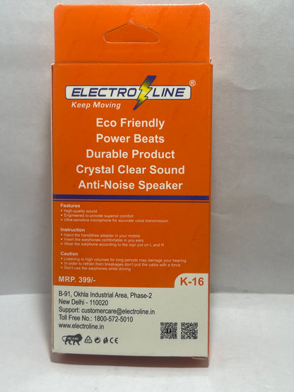 ELECTRO LINE K-16 TRUE BEATS EARPHONES