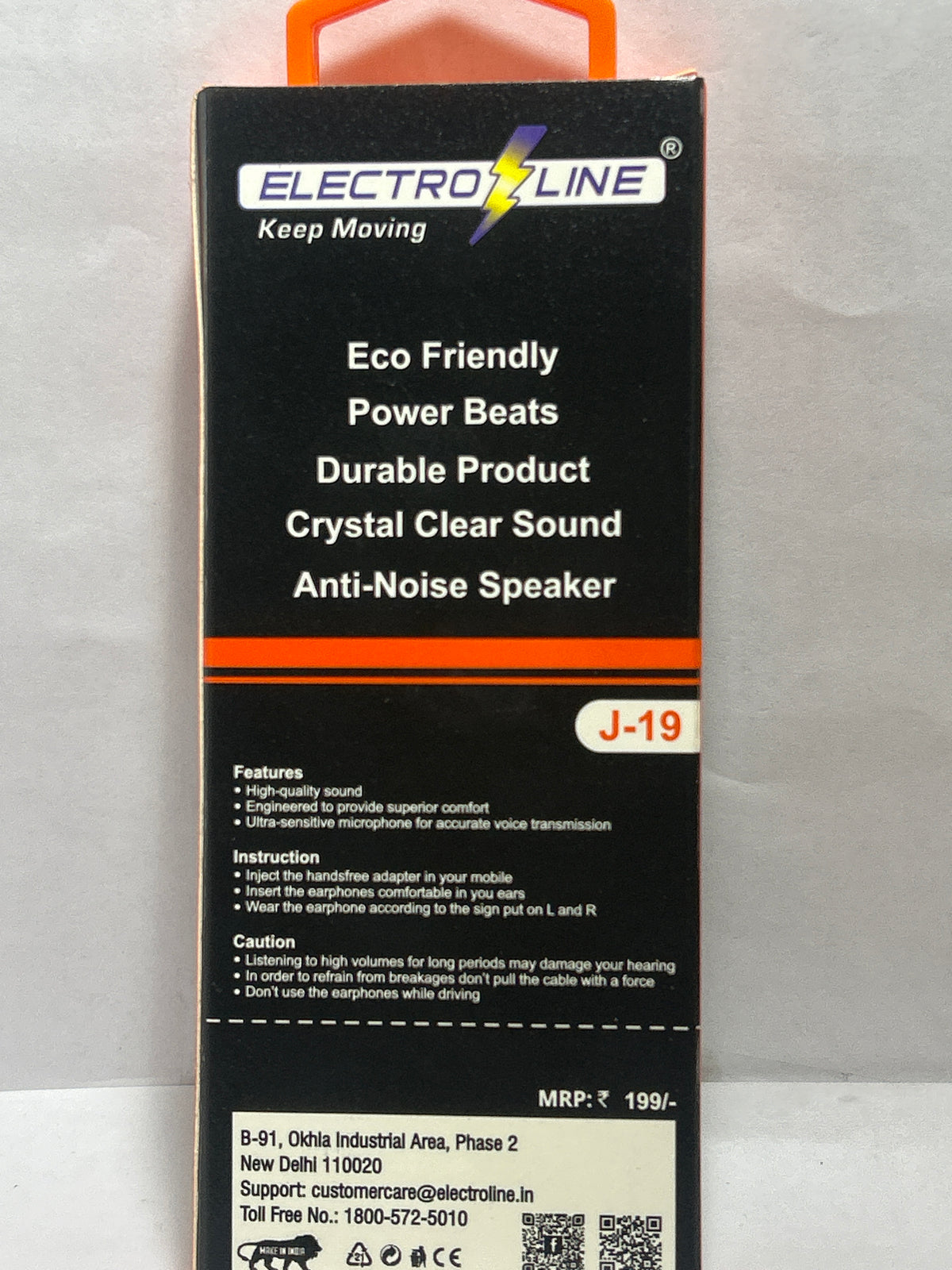 ELECTRO LINE J-19 STEREO HEADSET EARPHONES