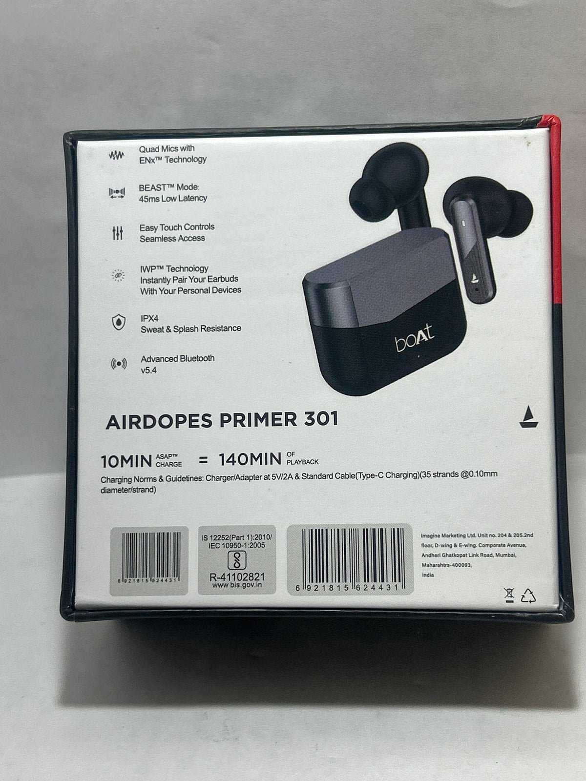 Boat Airdopes Prime 301 TWS  Earbuds With ANC