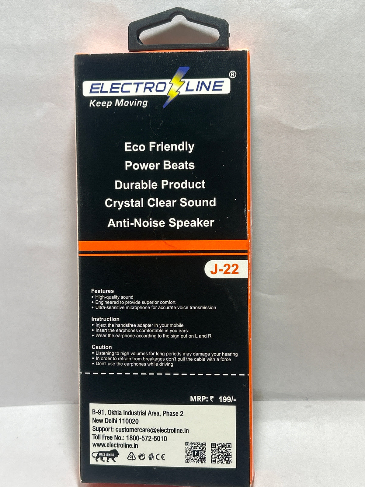 ELECTRO LINE J-22 STEREO HEADSET EARPHONES