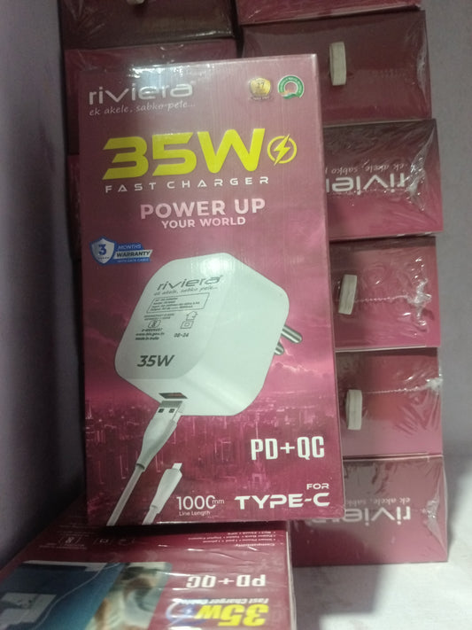 Riviera 35Watt PD + QC Type C Charger