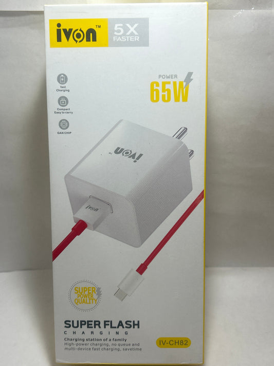 Ivon 65W Flash Fast Cherger (IV CH82 )