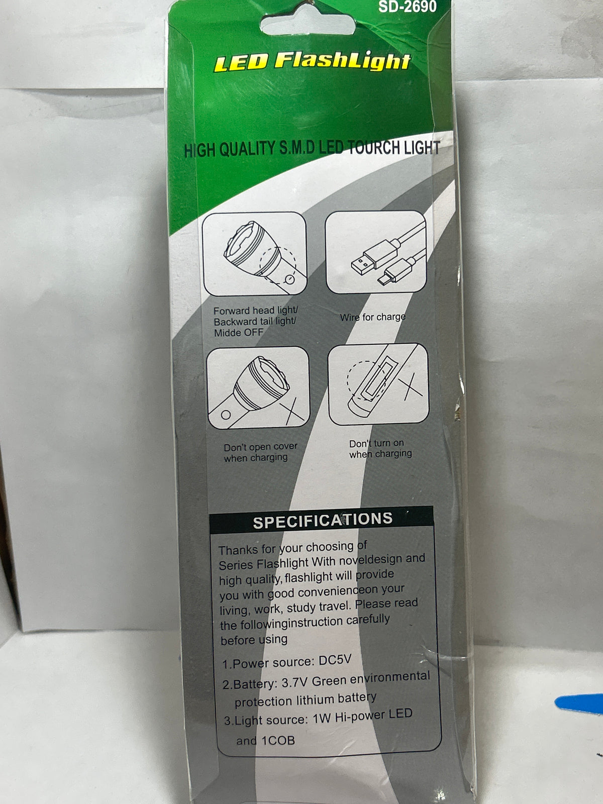 SD-2690 Rechargeable LED Flashlight & Torch