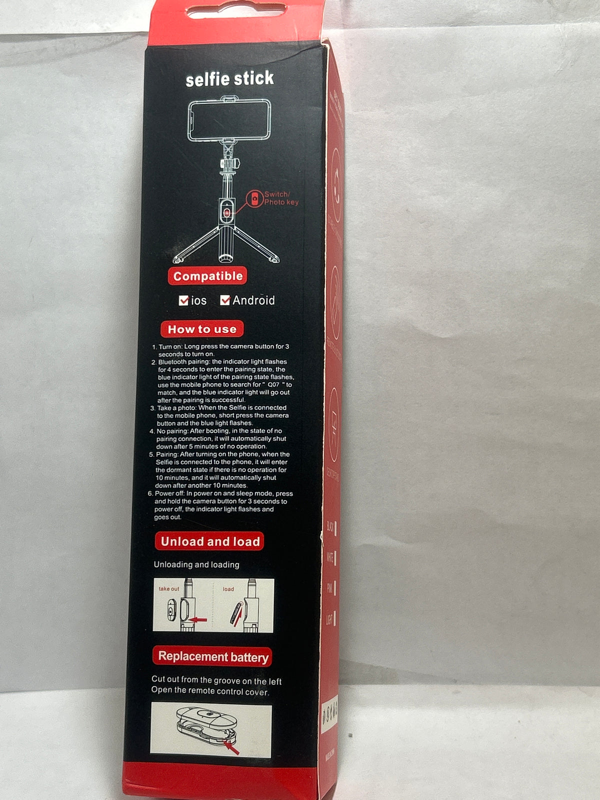 Q07 Extendable Bluetooth Selfie Stick