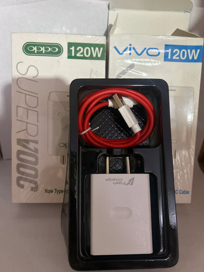 OPPO, VIVO, Mi, Realme 120W Flash Type C Charger