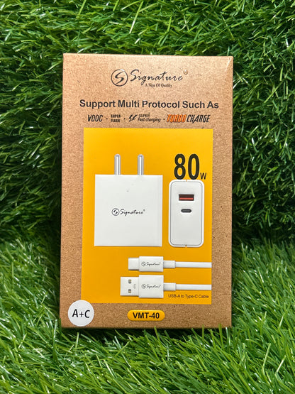 Signature VMT 40 NEW 80W USB-A To Type C Charge