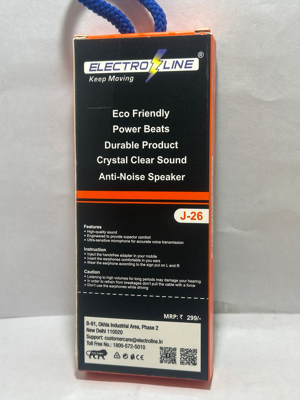 ELECTRO LINE J-26 STEREO WIRED HEADSET EARPHONES