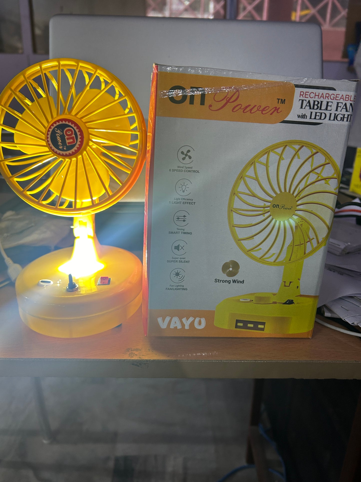 fan( ON power) with led light