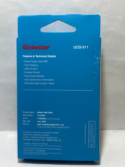 Globstar UCG-511 USB-A TO MICRO DATA PW 25W