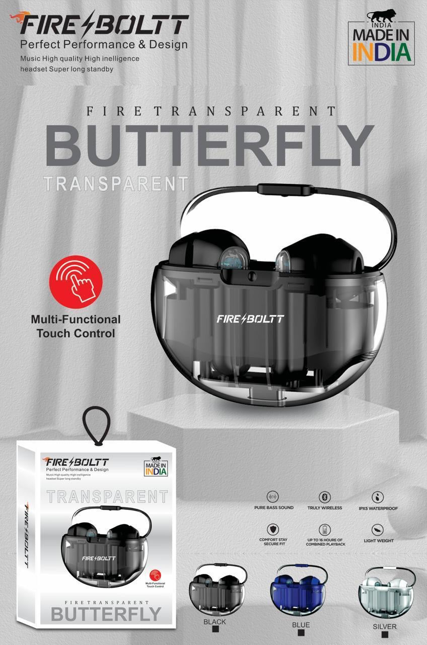 Fire Bolt butterfly Transparent Earbuds/Tws