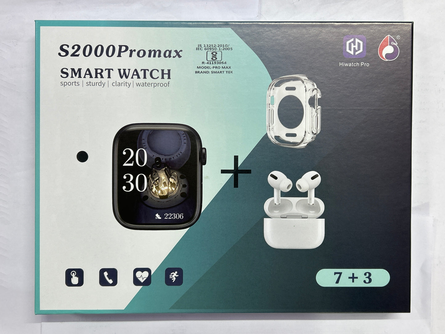 S2000 Pro Max 7+3 Smart Watch With Free Earbuds