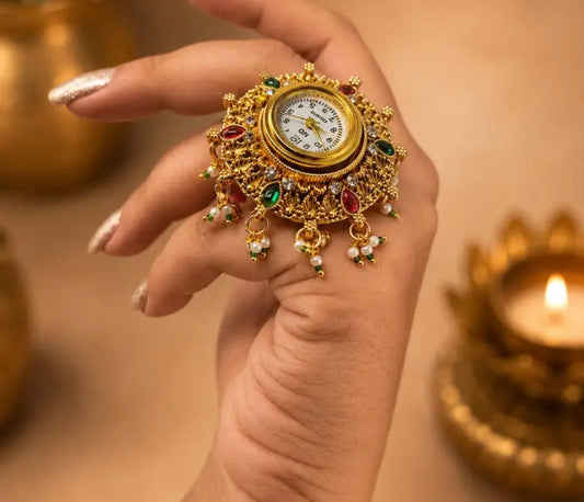 Kashmiri ring watch for woman