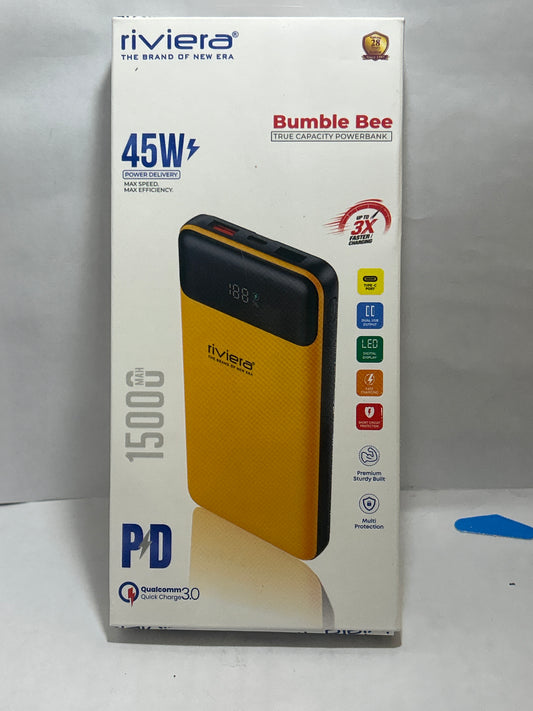 Riviera 45W Bumble Bee 15000Mah Power Bank