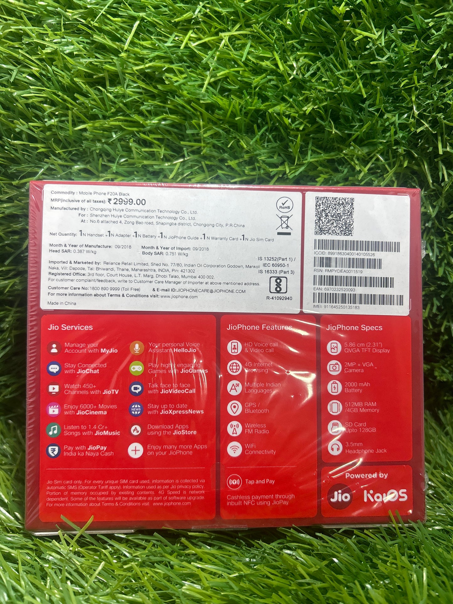 JIO F20A(Red) New Keyped Mobile Phone