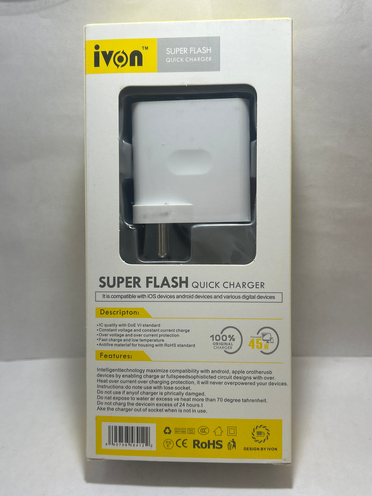 Ivon 45W Flash Fast Cherger (IV CH83 )