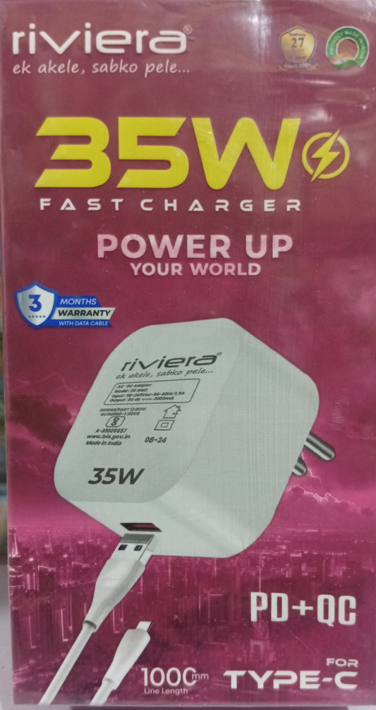 Riviera 35Watt PD Type C Charger