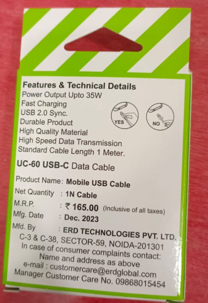 ERD UC-230/ UC-60 type C cable