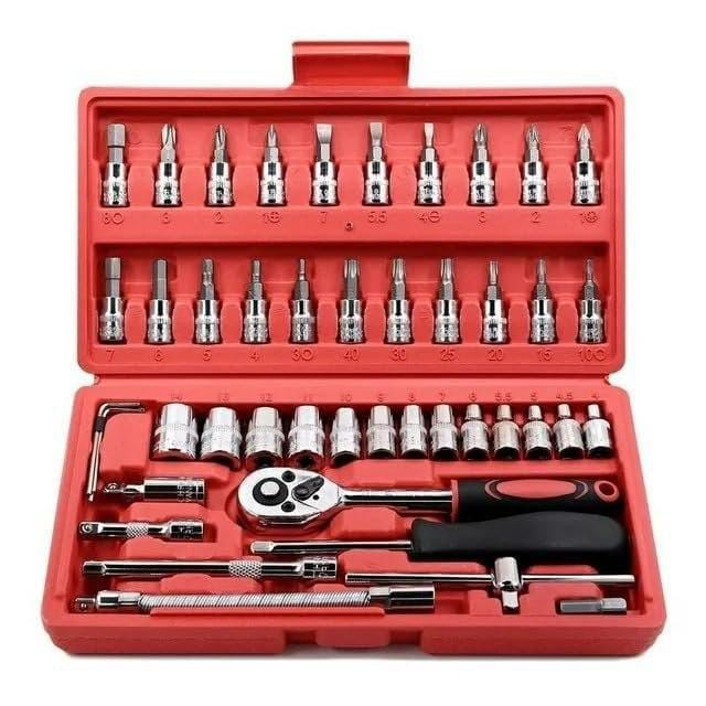 Socket wrench screw set 46 pcs