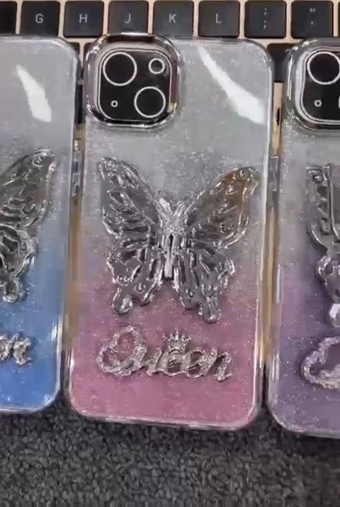 New butterfly Queen case(with stand)- iphone,1+