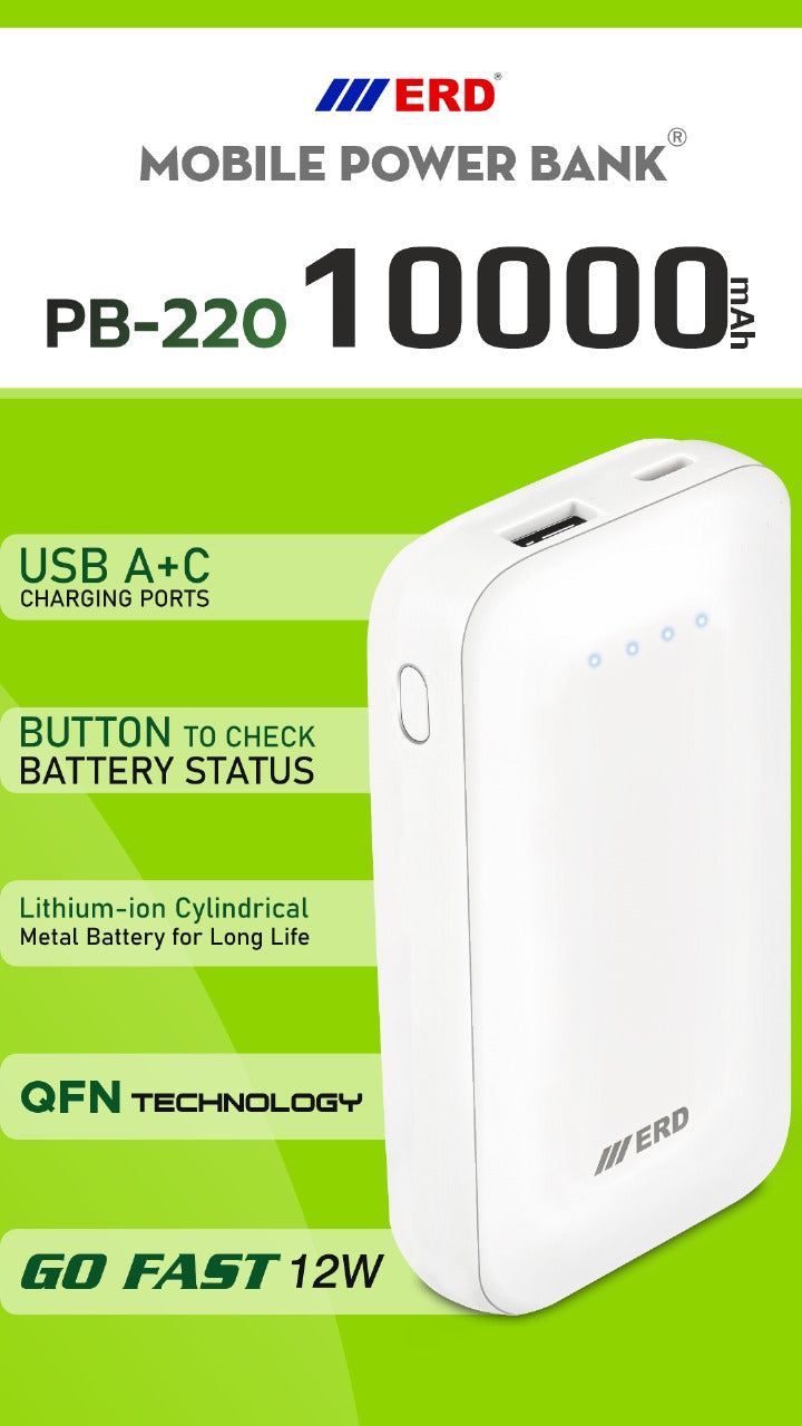 ERD PB-220,12W ,10KmAh powerbank