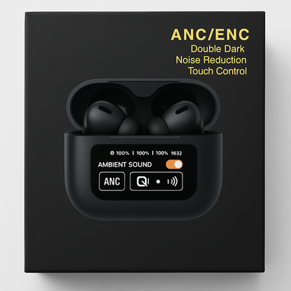 ANC/ENC Black Buds With Display