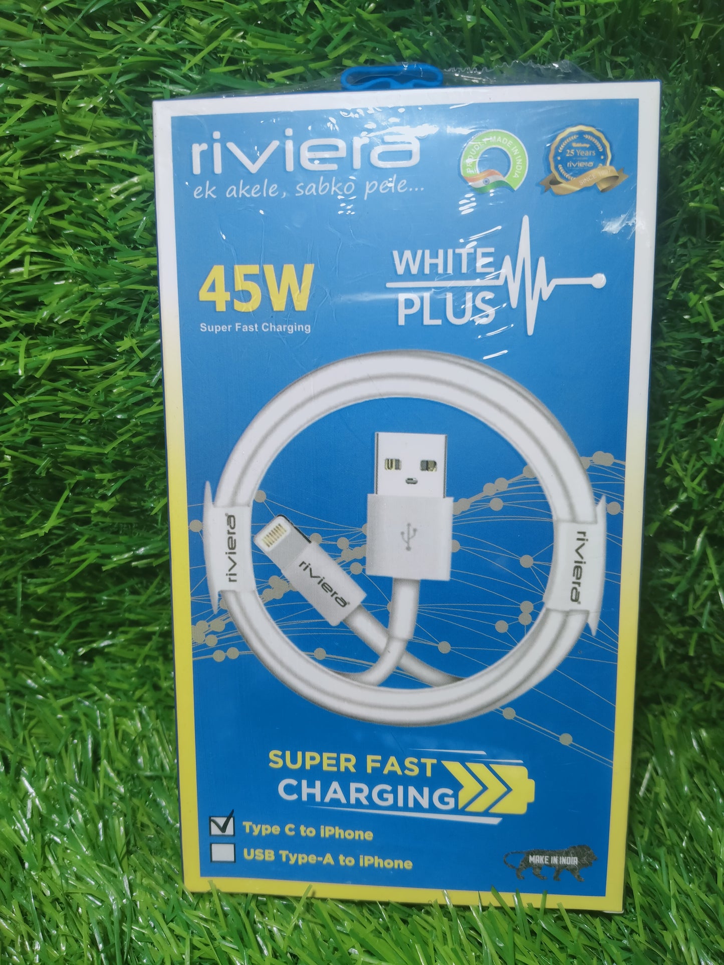 RIVIERA 45W type- C to iphone cable white plus