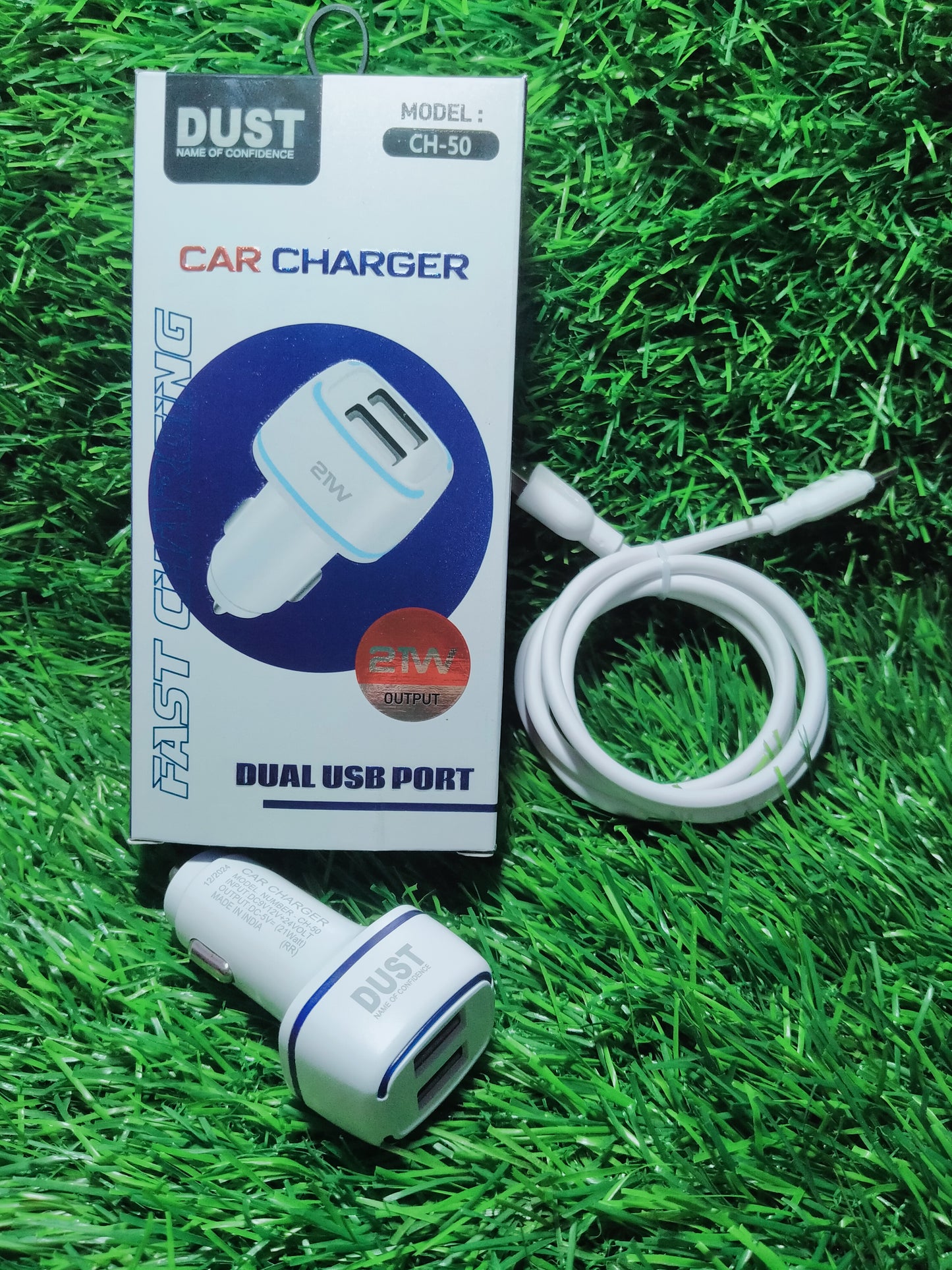 DUST CH-50,21W TYPE C DUAL USB-A Car Charger